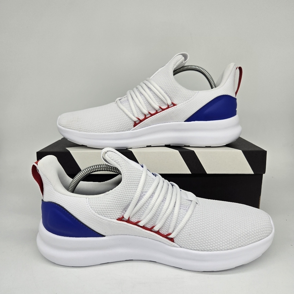 New Adidas Lite Racer Adapt 7.0 'White Scarlet Lucid Blue' Men's Shoes Size 10.5 - Picture 6 of 8